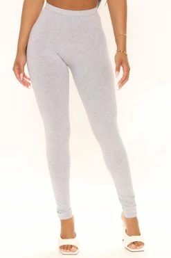 Fashion Nova Kim Basic Legging - Heather Grey