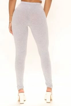Fashion Nova Kim Basic Legging - Heather Grey