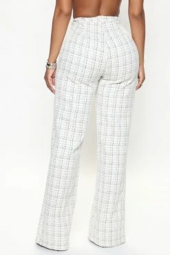 Fashion Nova Pants Elegant Touch Tweed Pant 33 - White