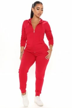 Fashion Nova Latest And Greatest French Terry Jogger - Red