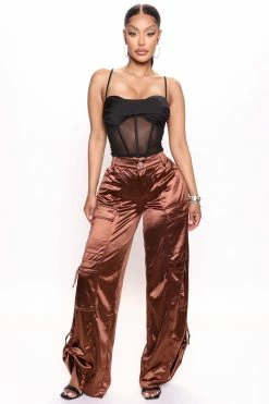 Fashion Nova Pants Never Regular Cargo Pant - Chocolate