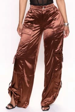 Fashion Nova Pants Never Regular Cargo Pant - Chocolate