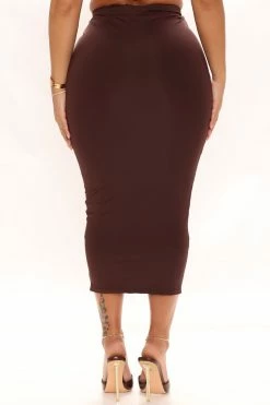 Fashion Nova Olive Oil II Skirt - Chocolate Skirts & Skorts