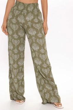 Fashion Nova Tied To A Shallow Heart Pants - Olive