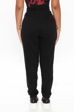 Fashion Nova Pants Unbothered Fleece Jogger - Black