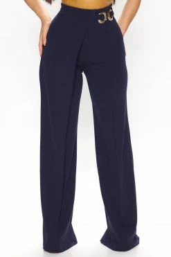 Fashion Nova Pants Aura Wide Leg Pant 33 - Navy