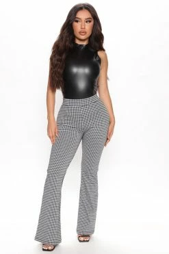 Fashion Nova Pants Arabella Flare Pant - White/Black