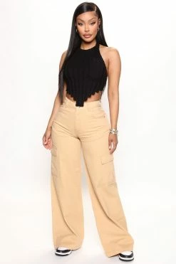 Fashion Nova Keep It Going Cargo Pant 32 - Tan