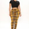 Fashion Nova Pants Got It Stacked Pant - Yellow/combo
