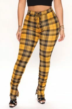 Fashion Nova Pants Got It Stacked Pant - Yellow/combo