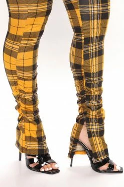 Fashion Nova Pants Got It Stacked Pant - Yellow/combo