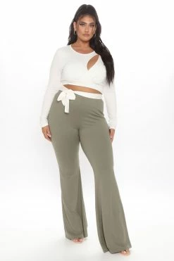 Fashion Nova Curves All Year Flare Pant - Sage