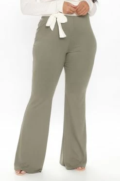 Fashion Nova Curves All Year Flare Pant - Sage