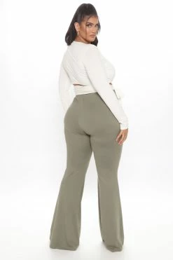 Fashion Nova Curves All Year Flare Pant - Sage