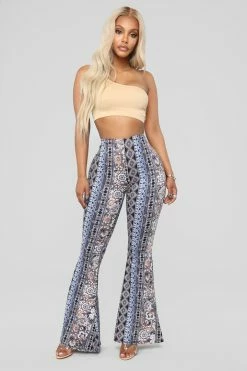 Fashion Nova Aliz Pants - Blue/combo