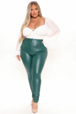 Fashion Nova All Eyes On You Faux Leather Leggings - Hunter