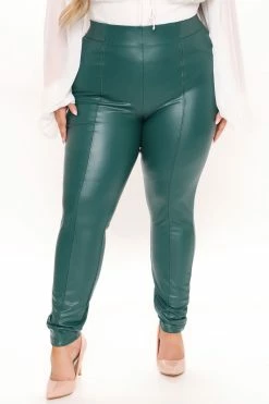 Fashion Nova All Eyes On You Faux Leather Leggings - Hunter