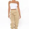 Fashion Nova Let's Relax Jogger Sweatpants - Tan