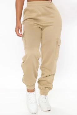 Fashion Nova Let's Relax Jogger Sweatpants - Tan