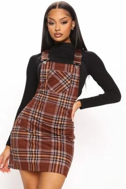 Fashion Nova Chasing A Feeling Skirtall - Chocolate Skirts & Skorts