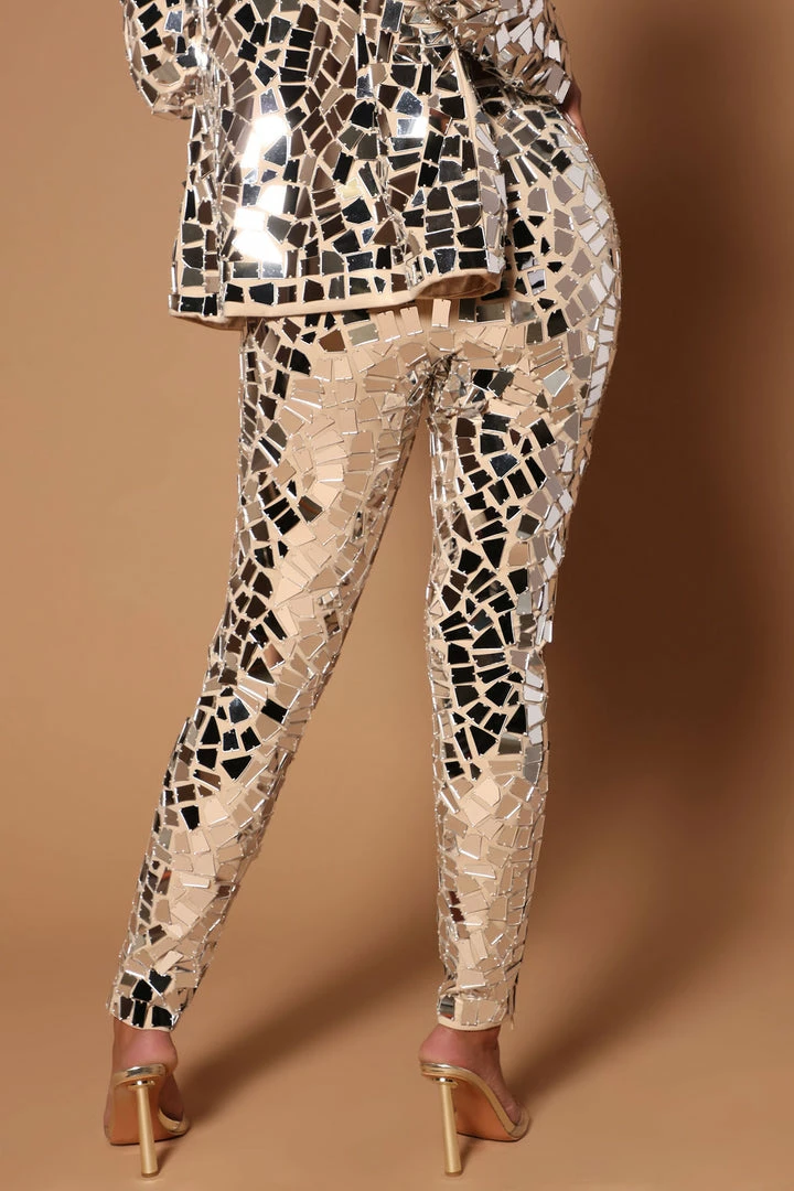 Fashion Nova Kenzie Mirror Pants - Silver