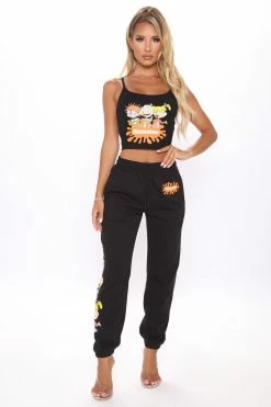 Fashion Nova Nickelodeon Rugrats Sweatpants - Black