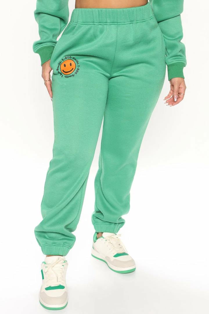 Hot Sale โญ Fashion Nova 1 800 Smile Happy Face Sweatpants - Kelly Green ๐ฅ 4 Fashion Nova 1 800 Smile Happy Face Sweatpants - Kelly Green