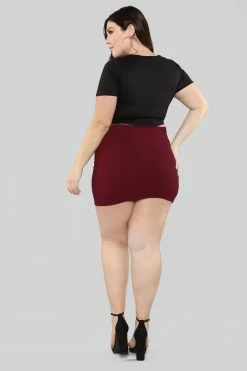 Fashion Nova Melanie Mini Skirt - Wine Skirts & Skorts