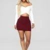 Fashion Nova Melanie Mini Skirt - Wine Skirts & Skorts
