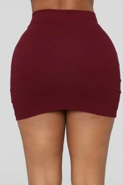 Fashion Nova Melanie Mini Skirt - Wine Skirts & Skorts