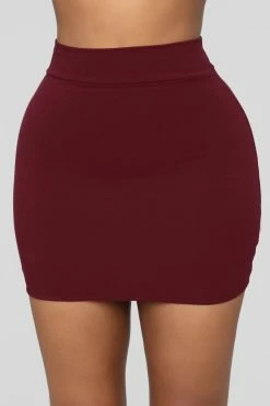 Fashion Nova Melanie Mini Skirt - Wine Skirts & Skorts