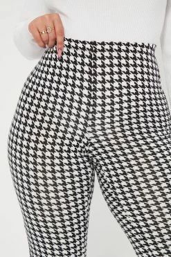 Fashion Nova Checkin' It Twice Flare Pant - Black/White