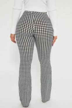 Fashion Nova Checkin' It Twice Flare Pant - Black/White