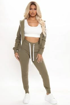 Fashion Nova Relaxed Vibe Joggers - Olive