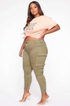 Fashion Nova Kalley Cargo Pants - Olive