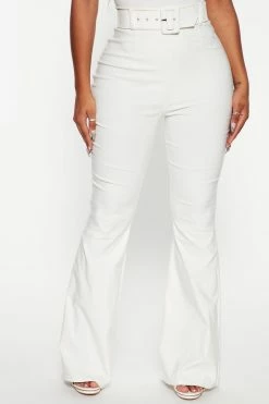 Fashion Nova Never The Same Belted Flare Pant 31 - White