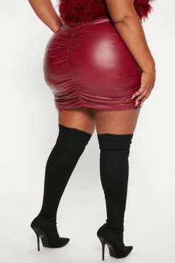 Fashion Nova Skirts & Skorts Don't Cross Me Faux Leather Mini Skirt - Burgundy