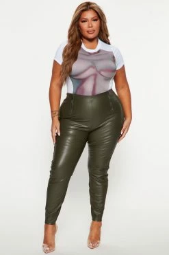 Flash Sale π Fashion Nova We Can Make It Work Faux Leather Legging - Olive π 11 Fashion Nova We Can Make It Work Faux Leather Legging - Olive