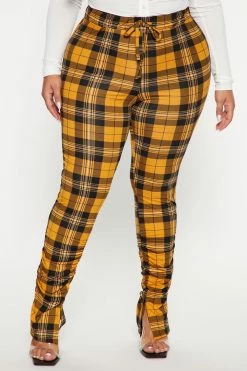 Fashion Nova Pants Got It Stacked Pant - Yellow/combo