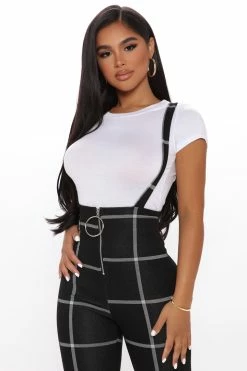 Fashion Nova Pants Jump In The Ring II Jumpsuit - Black/White