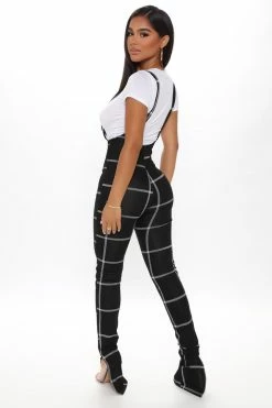 Fashion Nova Pants Jump In The Ring II Jumpsuit - Black/White