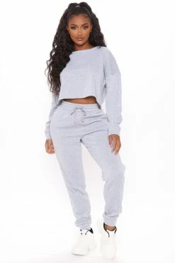 Fashion Nova Like A Champ Jogger - Heather Grey Pants