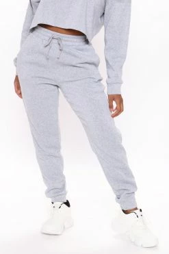 Fashion Nova Like A Champ Jogger - Heather Grey Pants