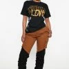 Fashion Nova Pants She's In Charge Colorblock Cargo Pant - Cognac