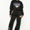 Fashion Nova Pants Lakers Wide Leg Logger - Black