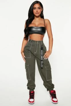 Fashion Nova Always Good Vibes Cargo Pants 30 - Olive