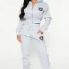 Fashion Nova Raiders Set Up Jogger - Heather Grey