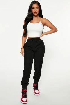 Fashion Nova Not What You Think Ribbed Joggers - Black