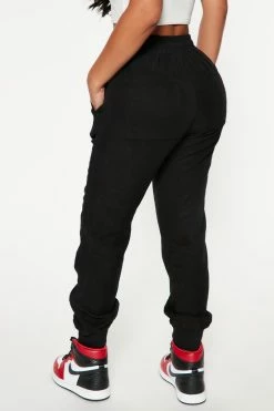 Fashion Nova Not What You Think Ribbed Joggers - Black