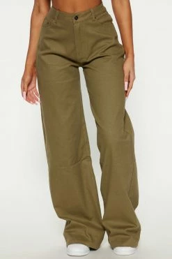 Fashion Nova No Competition Wide Leg Pant 33 - Olive
